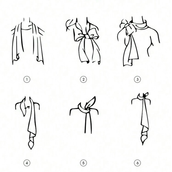 Elegant Floral Silk Scarf in Blue and Tan nwt - Picture 5 of 6